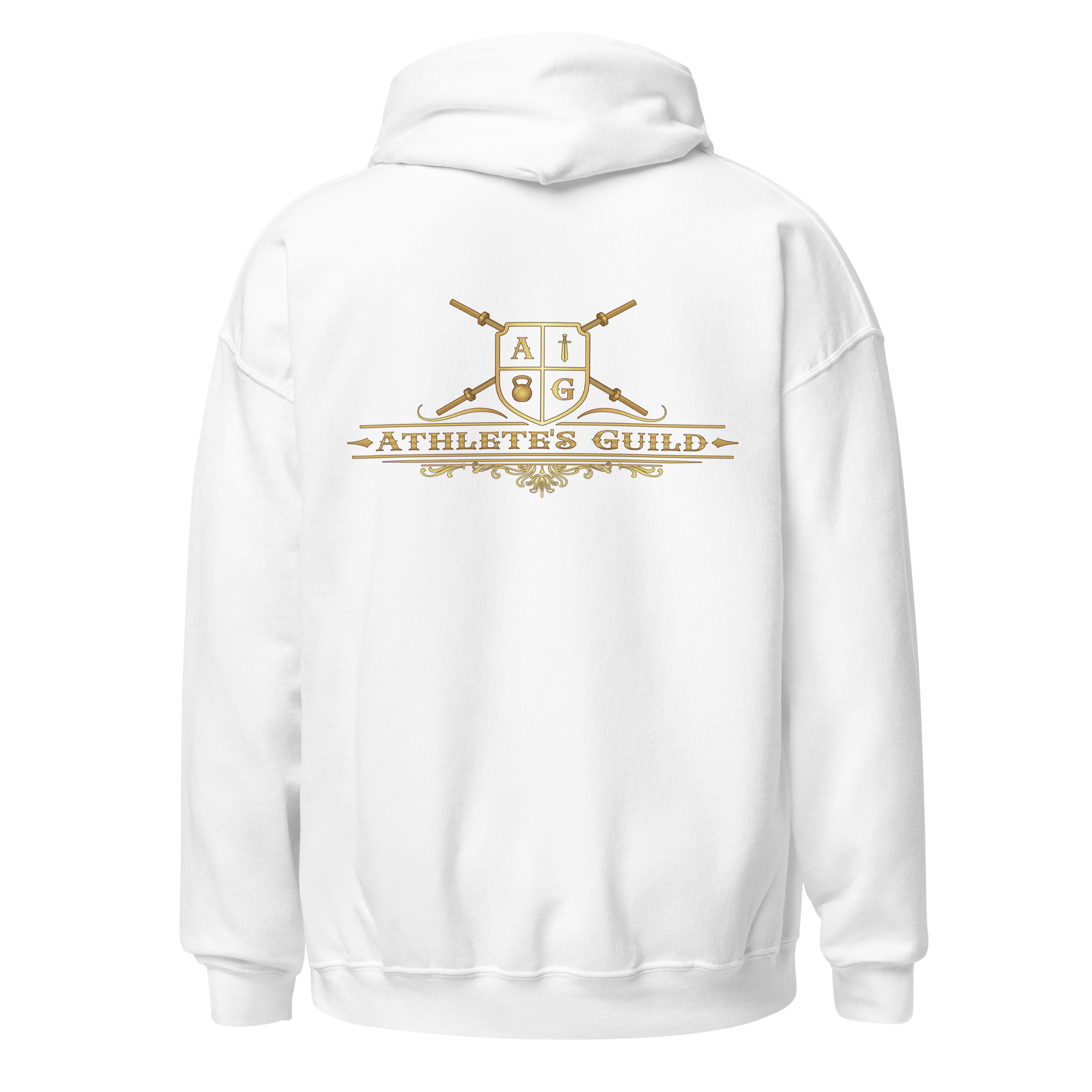 White Hoodie- Gold Logo
