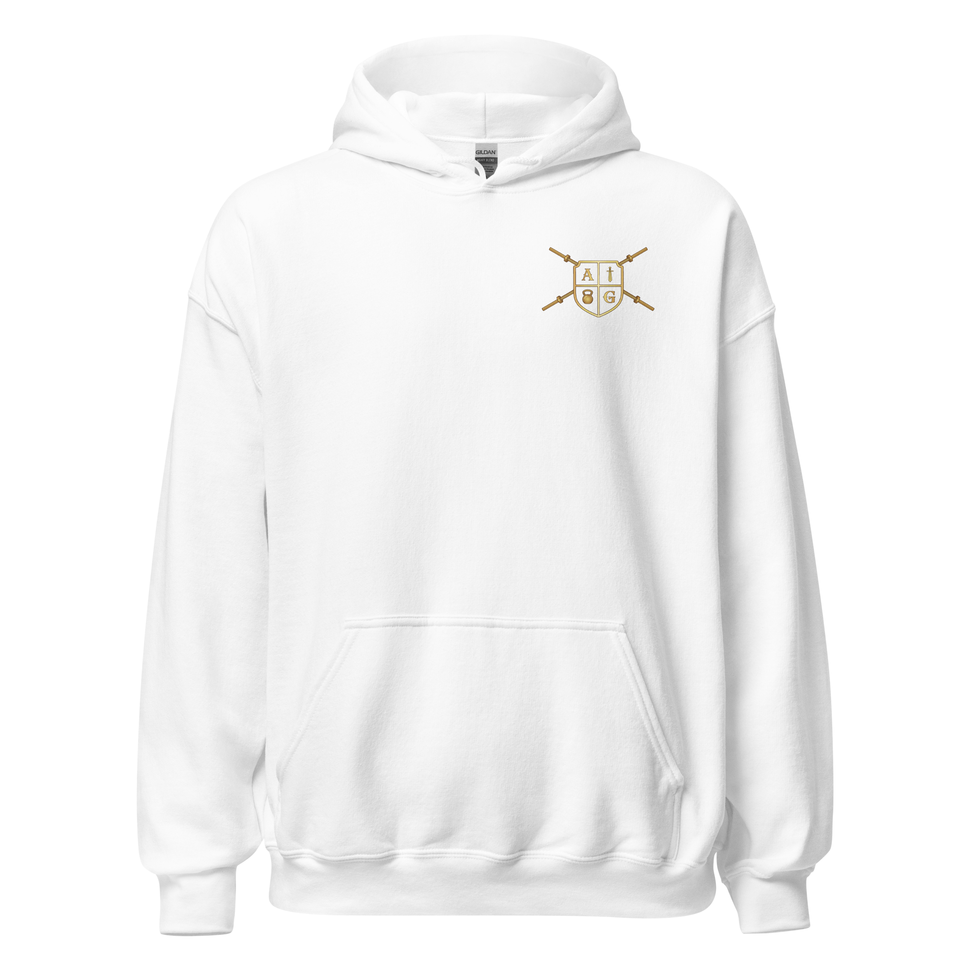White Hoodie- Gold Logo
