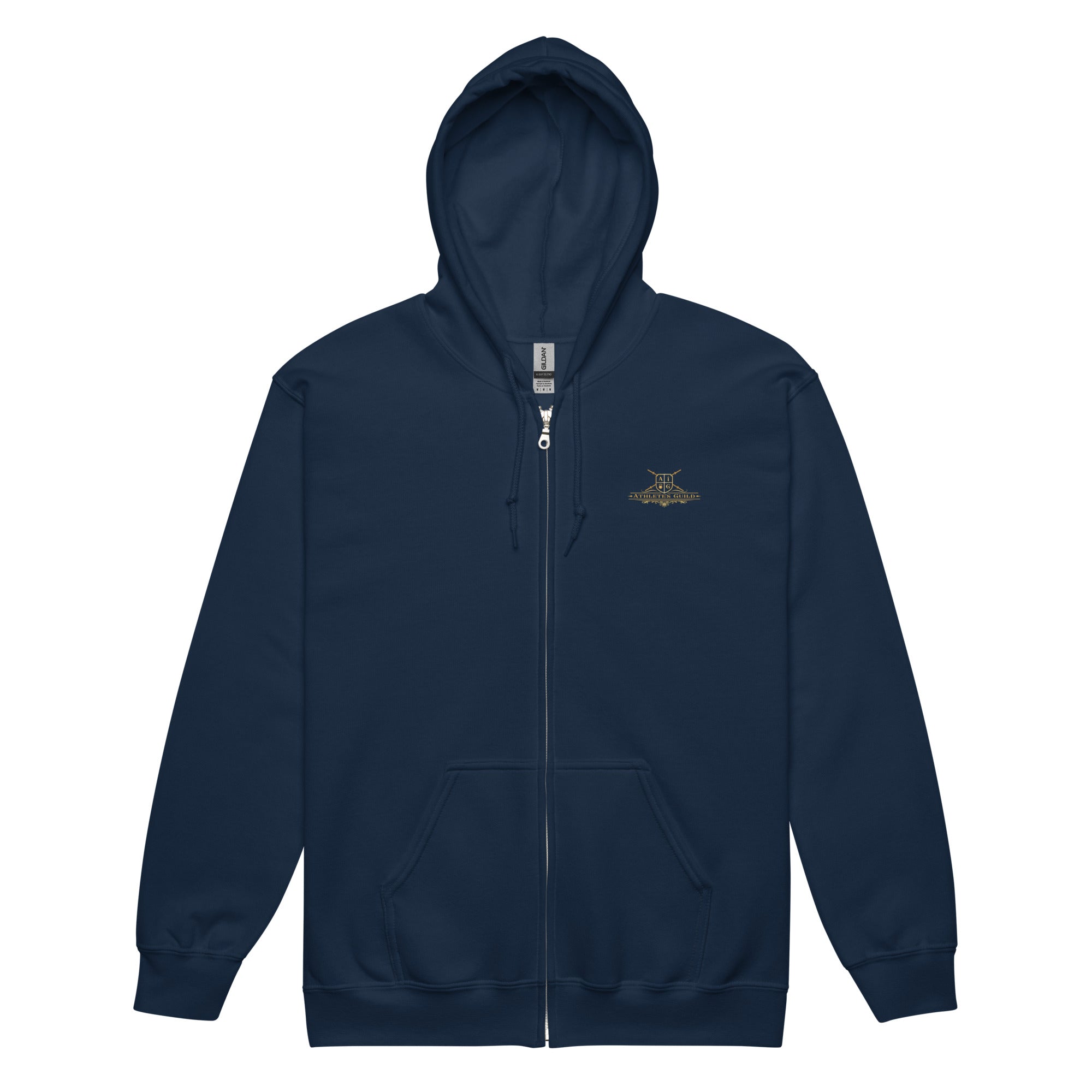 unisex heavy blend zip hoodie navy front