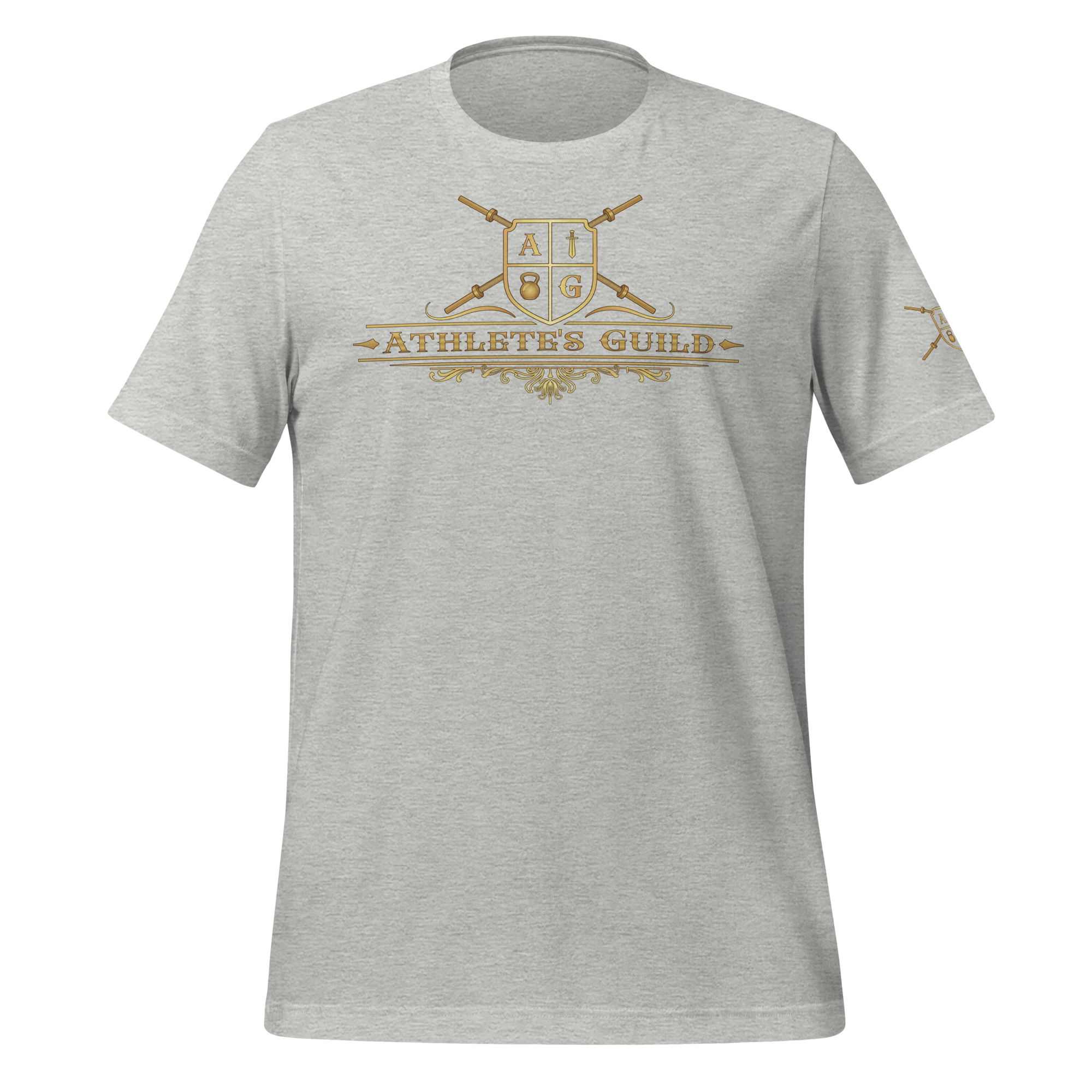 Grey T-Shirt Full Gold Logo