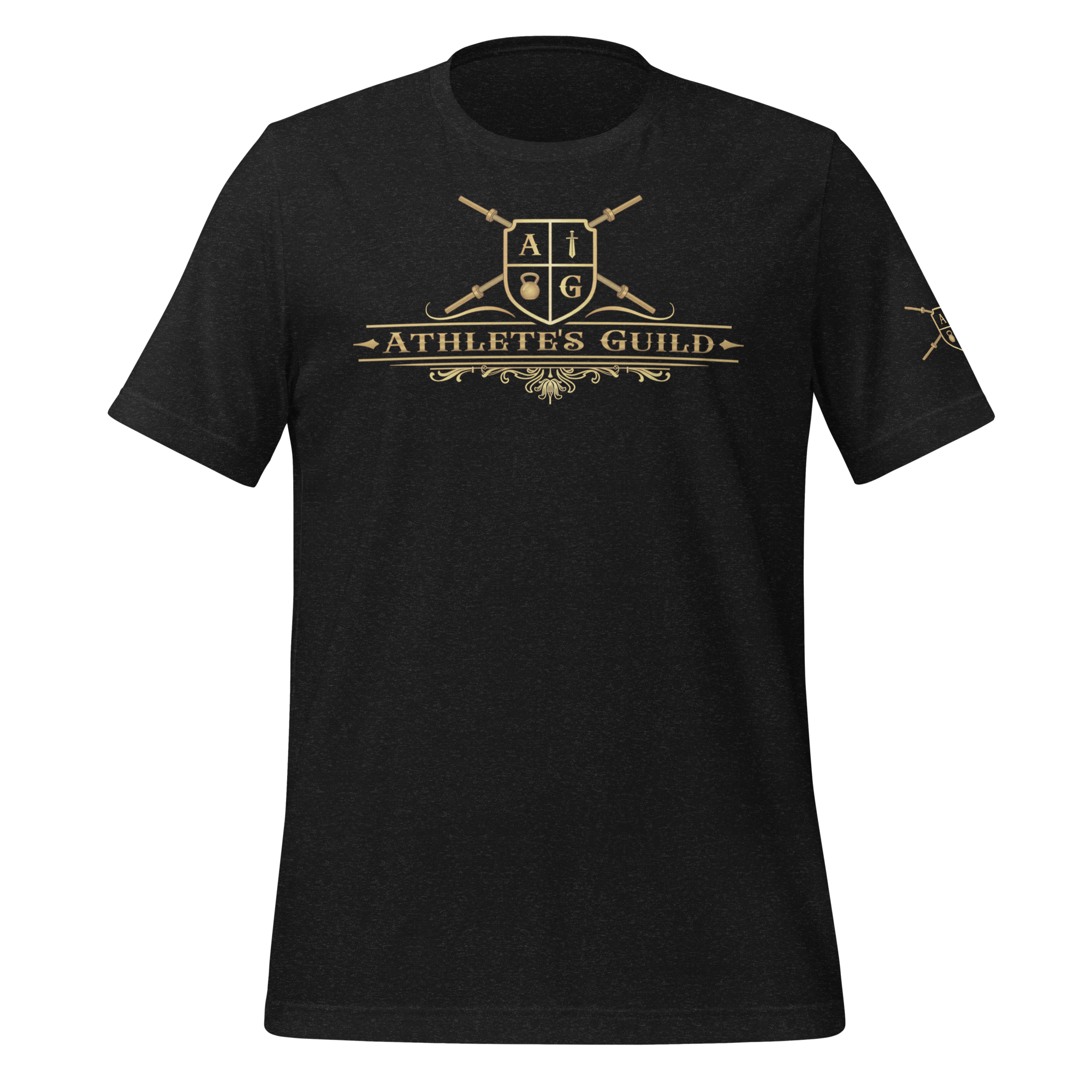 Black T-Shirt Full Gold Logo
