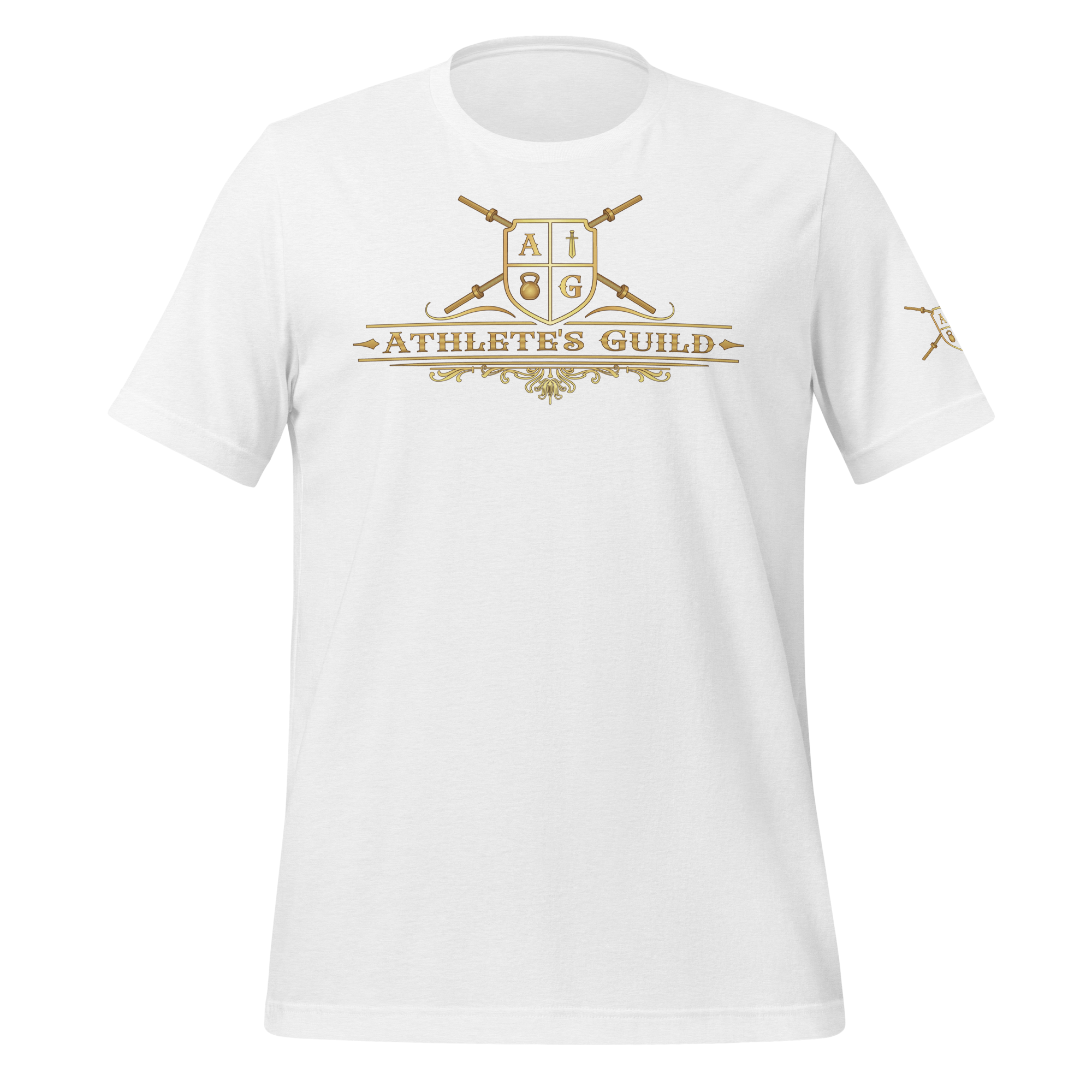 White T-Shirt Full Gold Logo