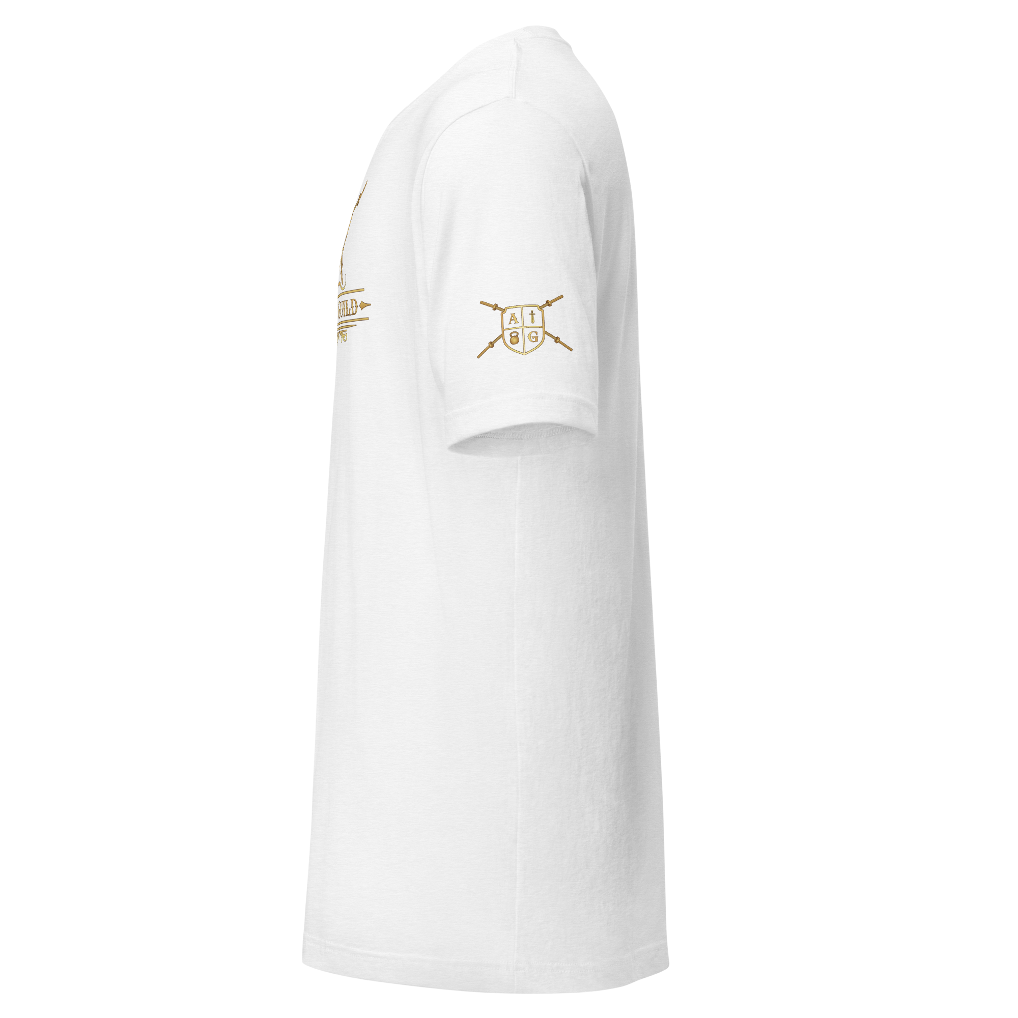 White T-Shirt Full Gold Logo
