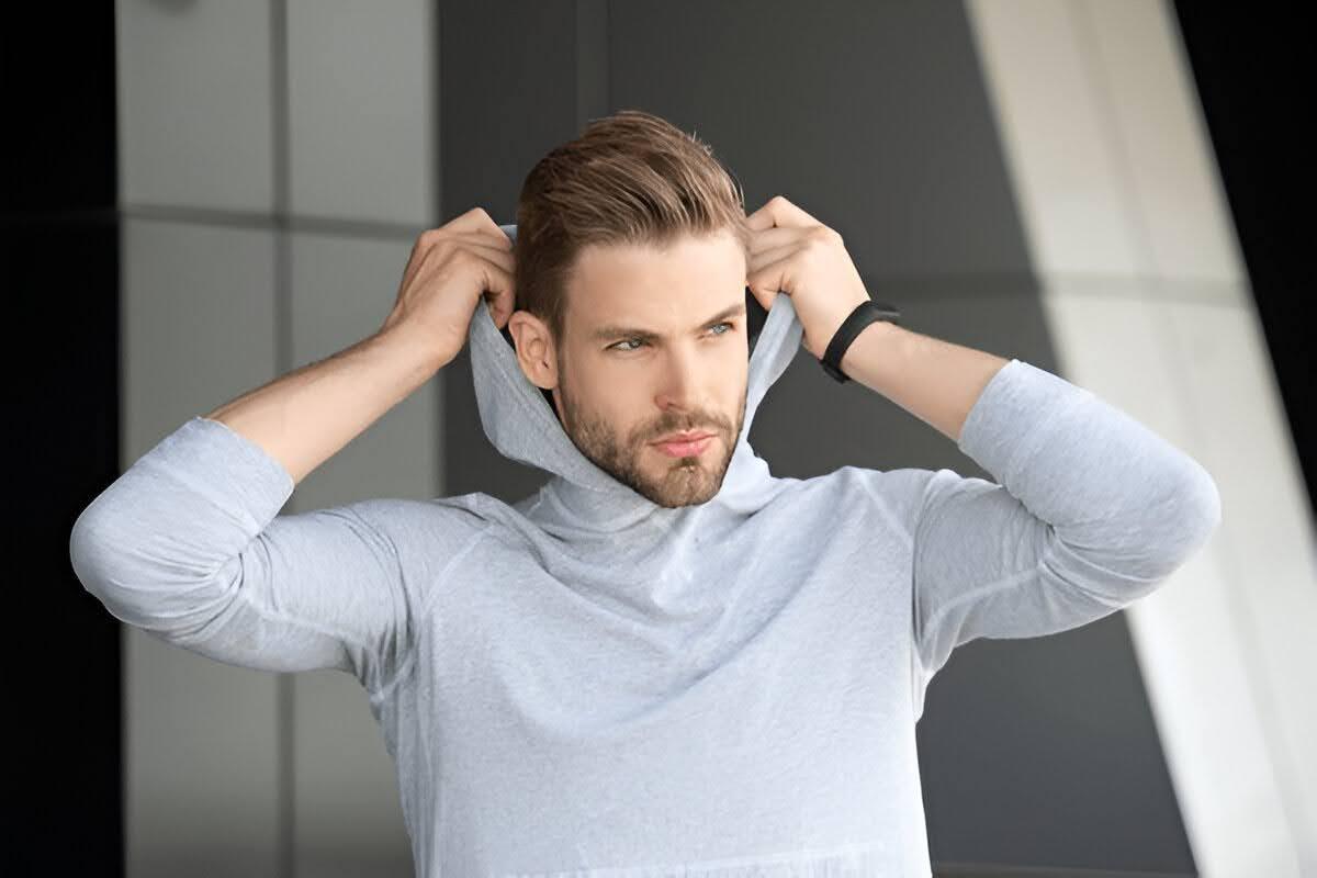 man wearing hoodie