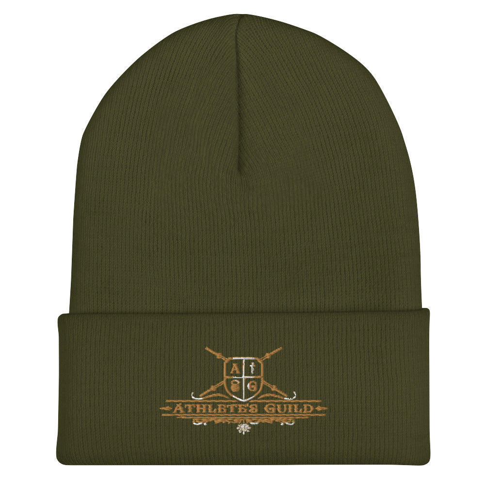 cuffed beanie olive front