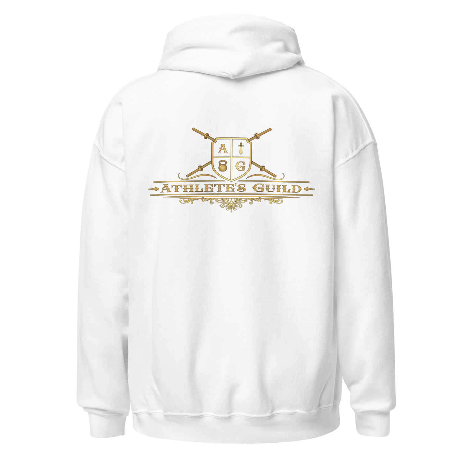 White Hoodie- Gold Logo