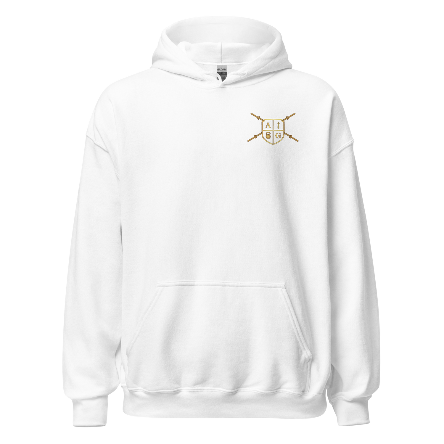 White Hoodie- Gold Logo