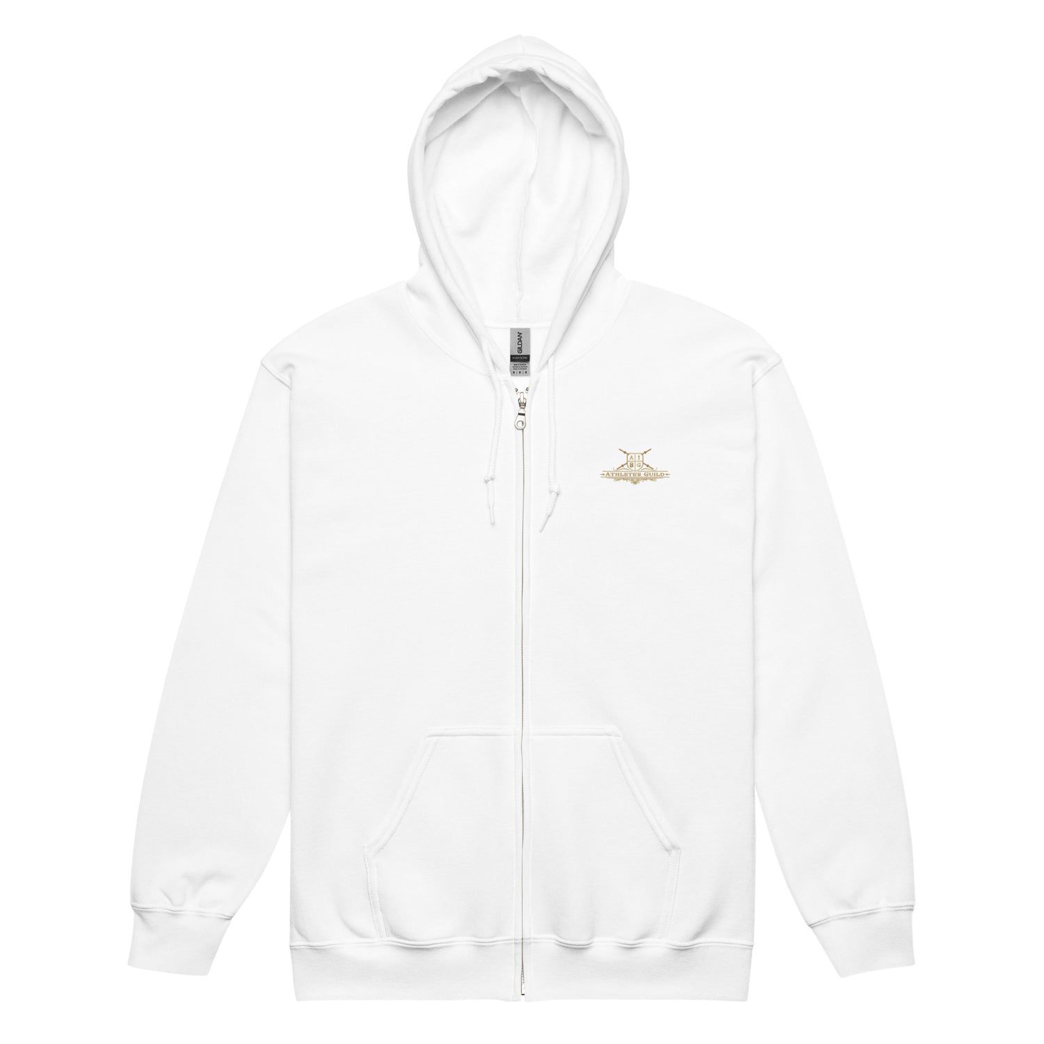 unisex heavy blend zip hoodie white front