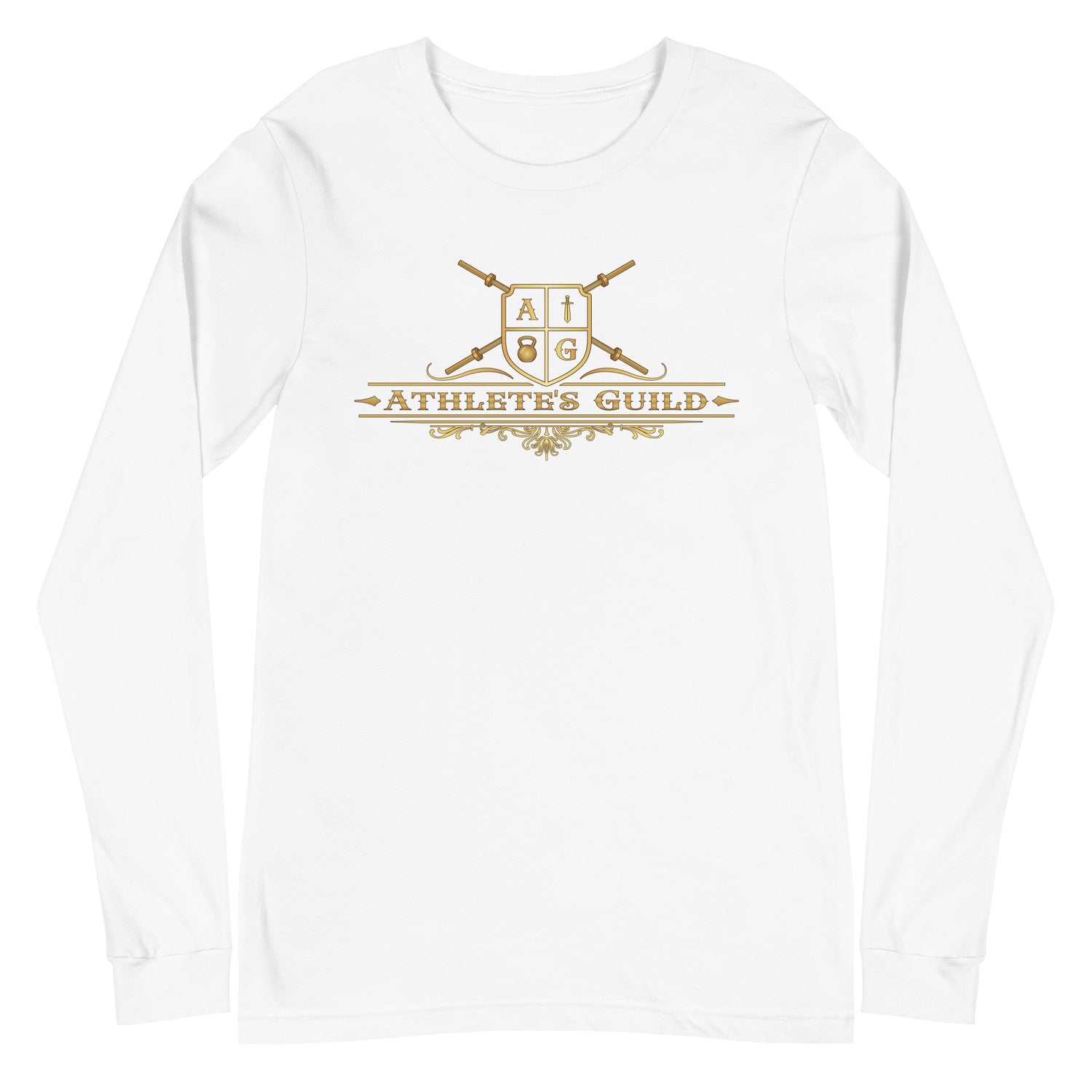 unisex long sleeve tee white front