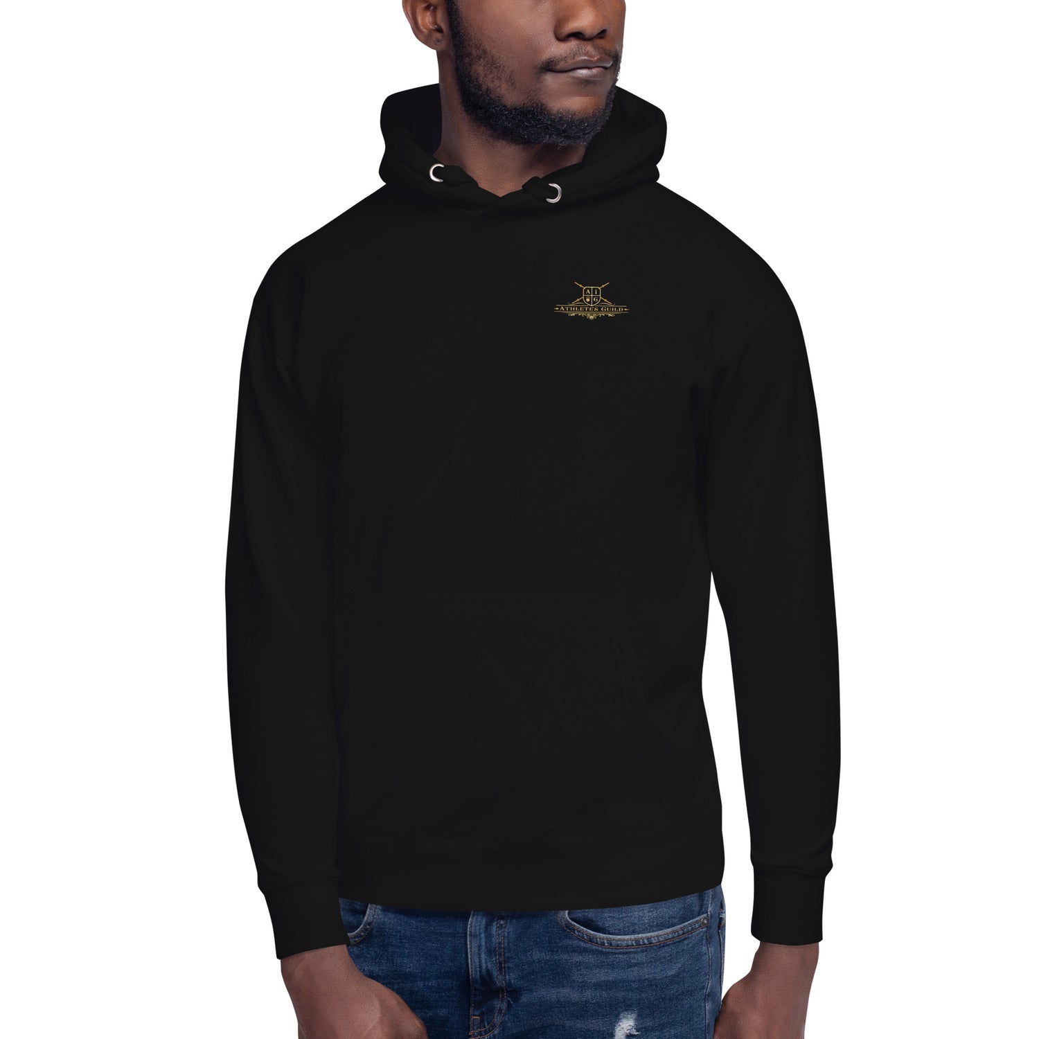 unisex premium hoodie black front