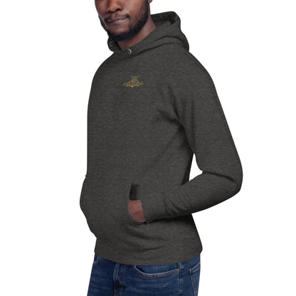 unisex premium hoodie charcoal heather left front
