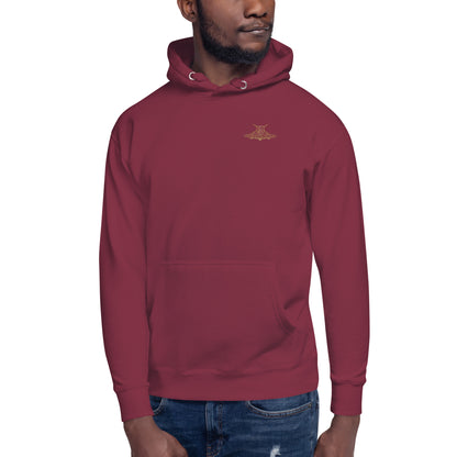 unisex premium hoodie maroon front