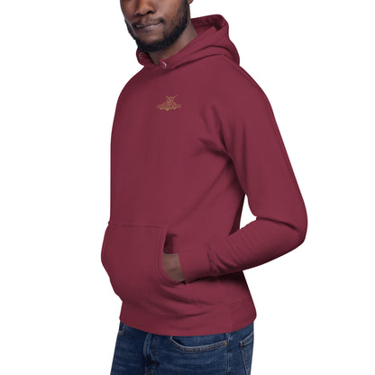 unisex premium hoodie maroon left front