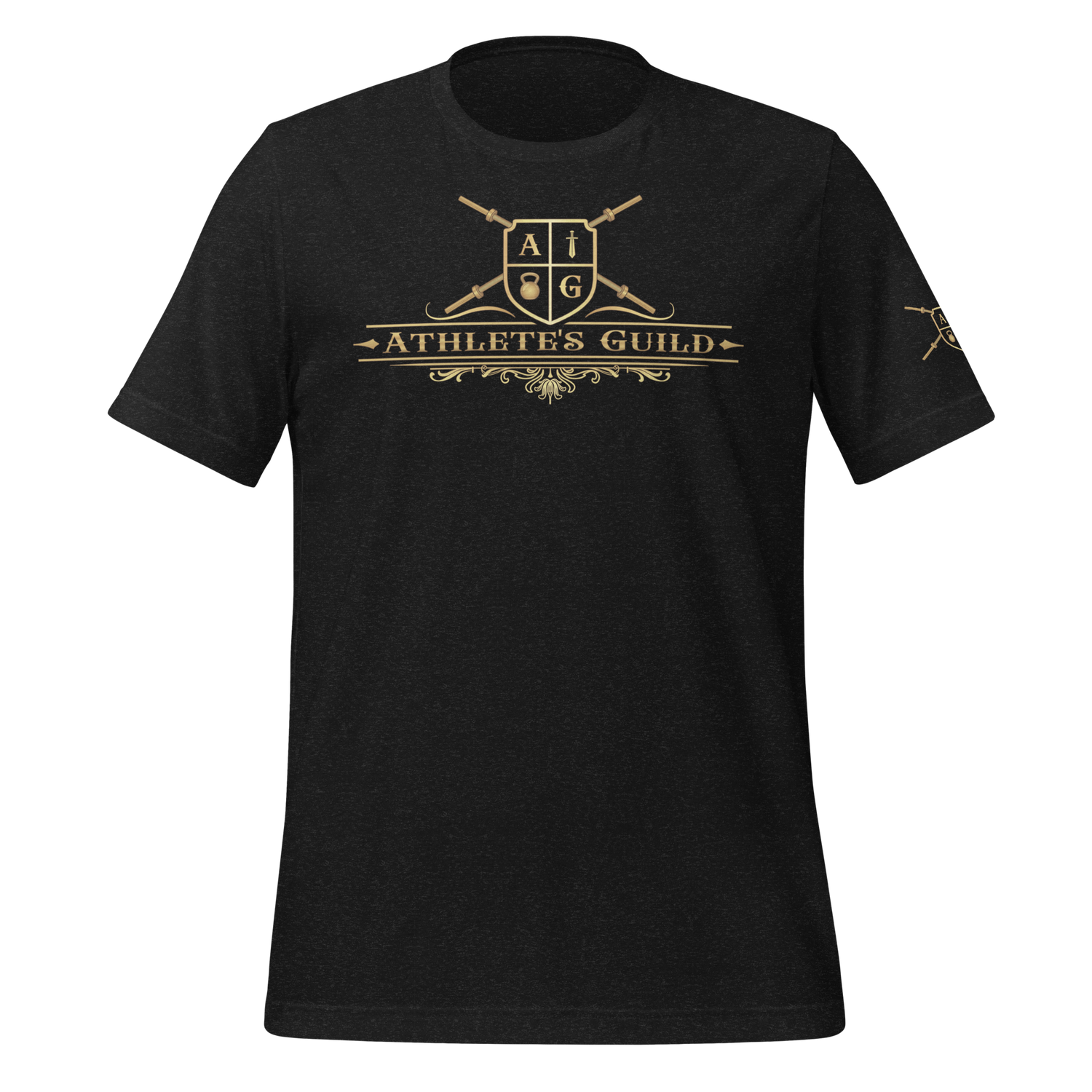 Black T-Shirt Full Gold Logo