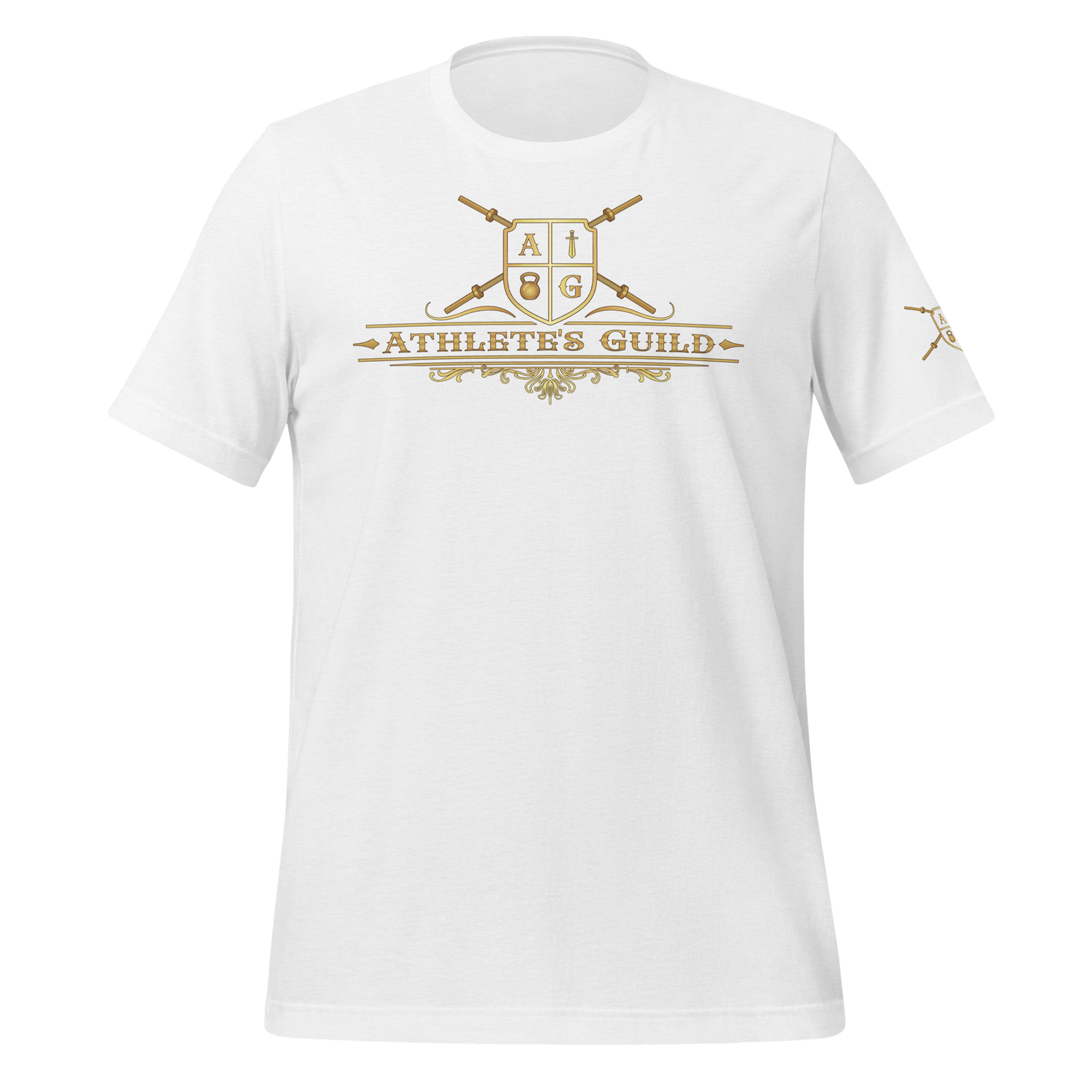 White T-Shirt Full Gold Logo