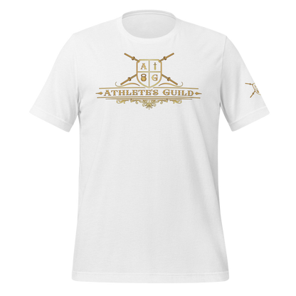 White T-Shirt Full Gold Logo