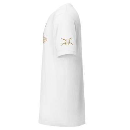 White T-Shirt Full Gold Logo