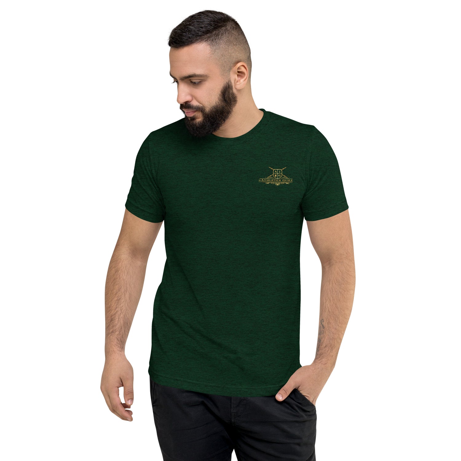 unisex tri blend t shirt emerald triblend front