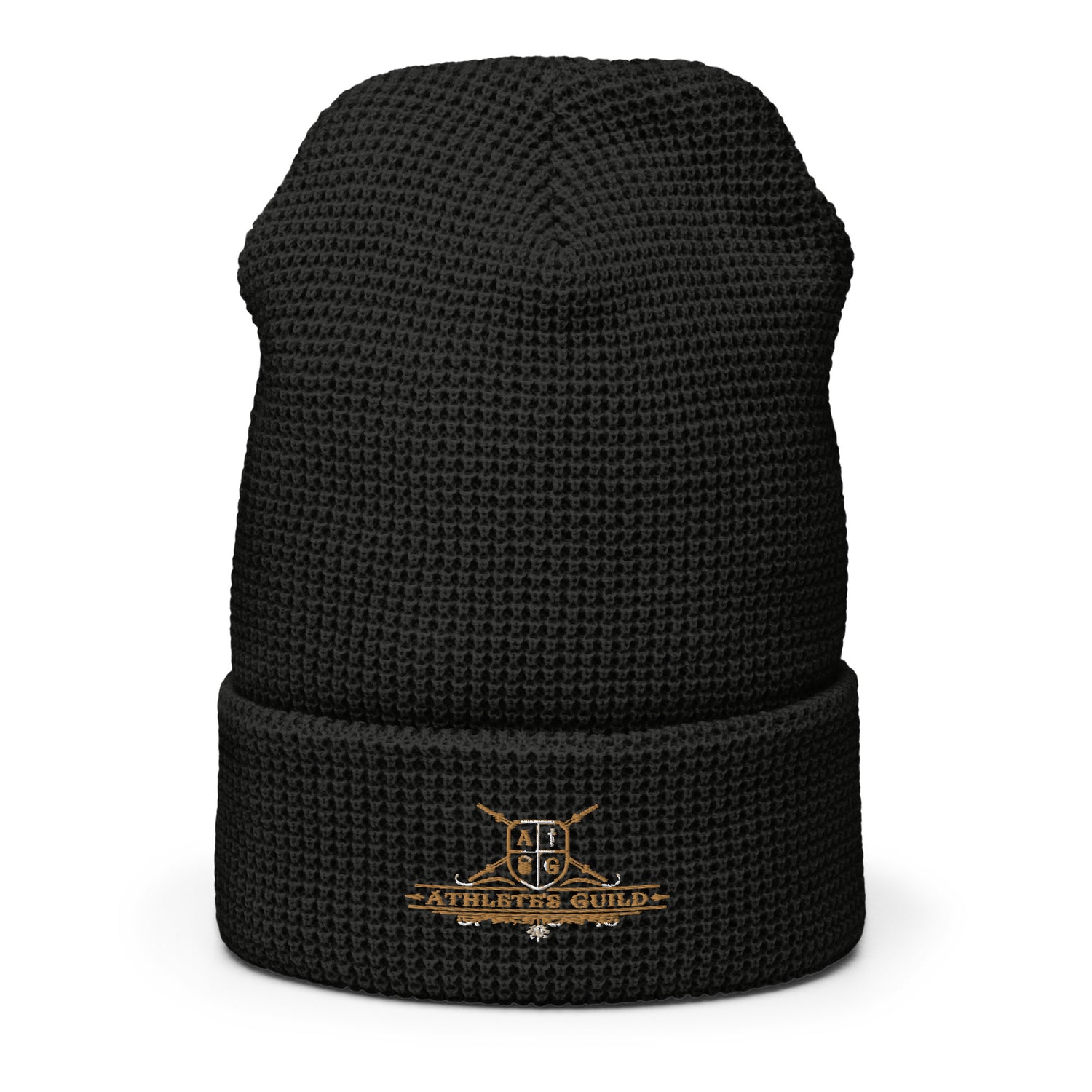 waffle beanie black front