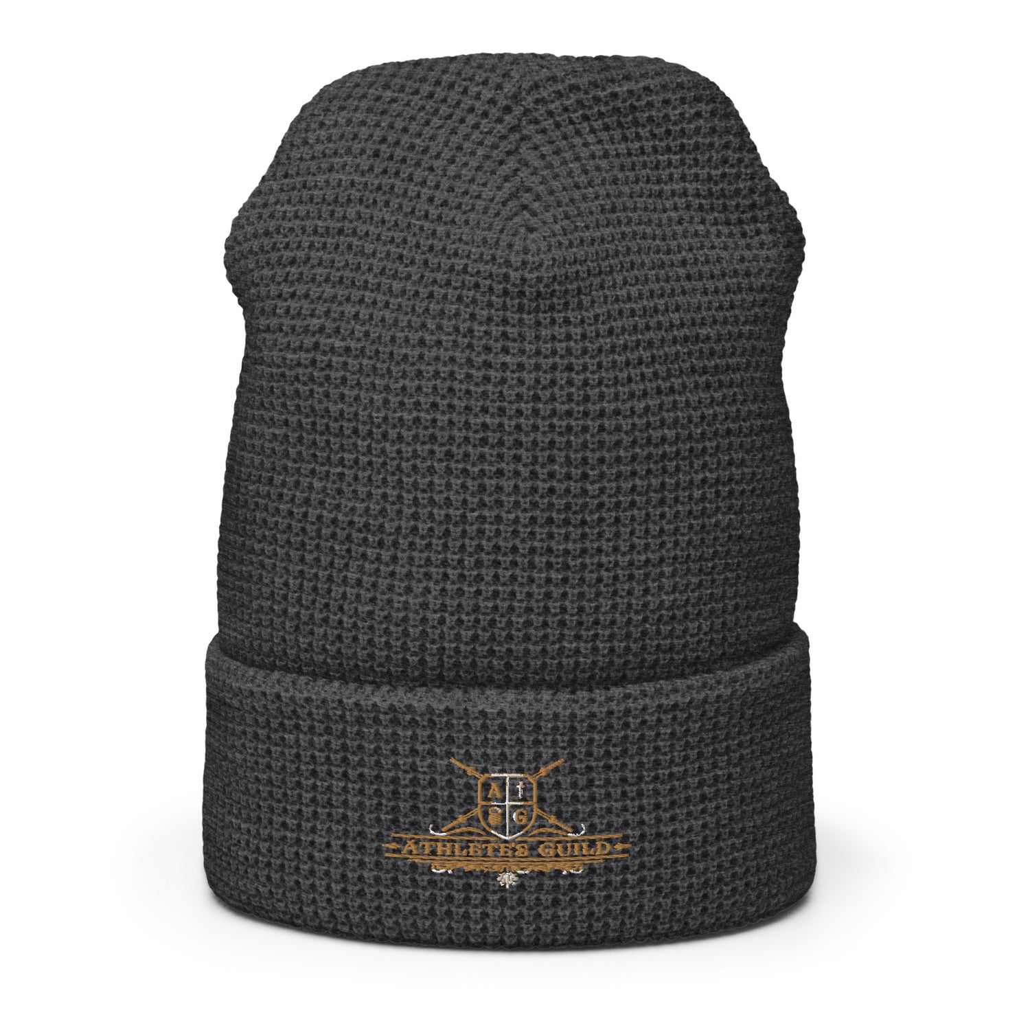 waffle beanie heather charcoal front