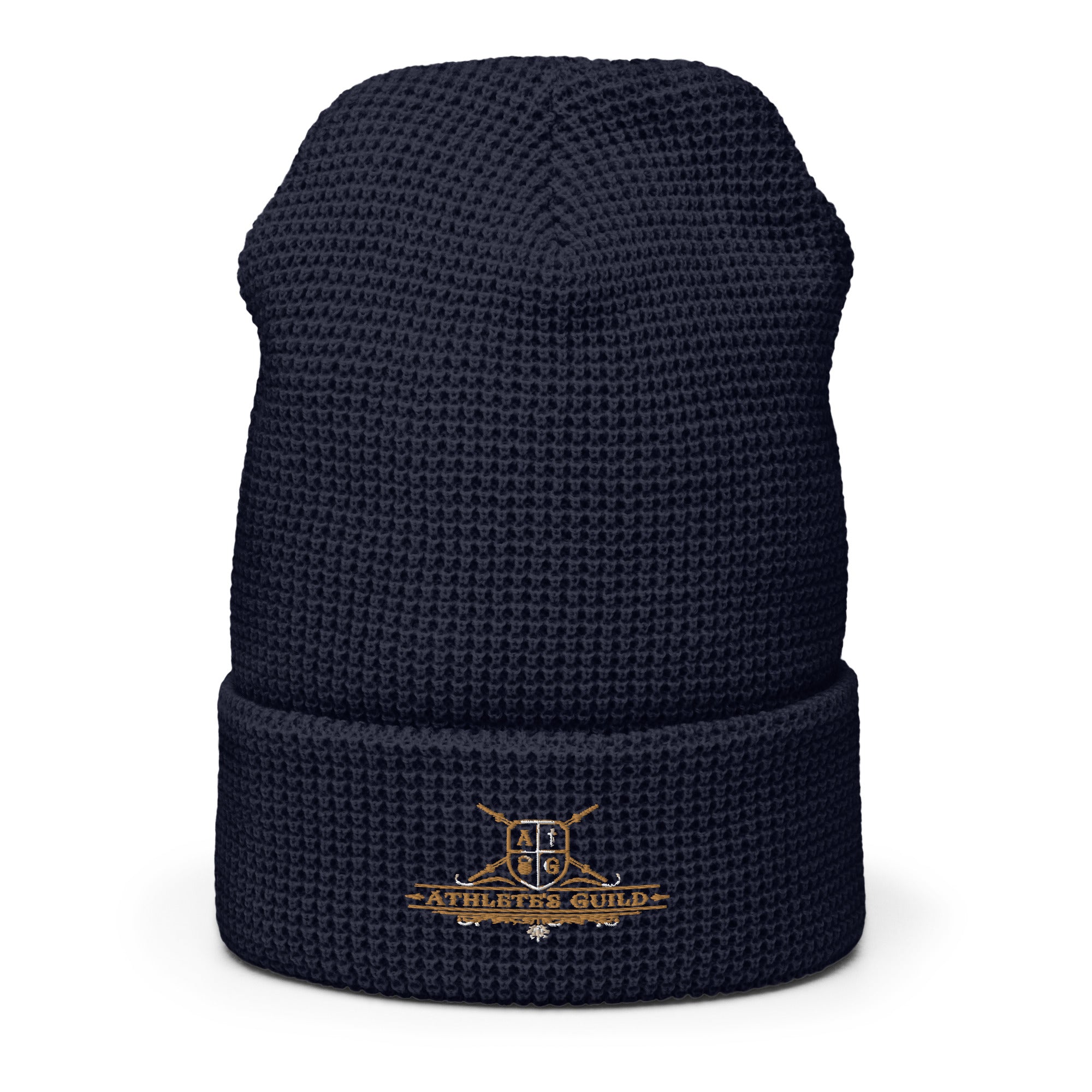 waffle beanie navy front