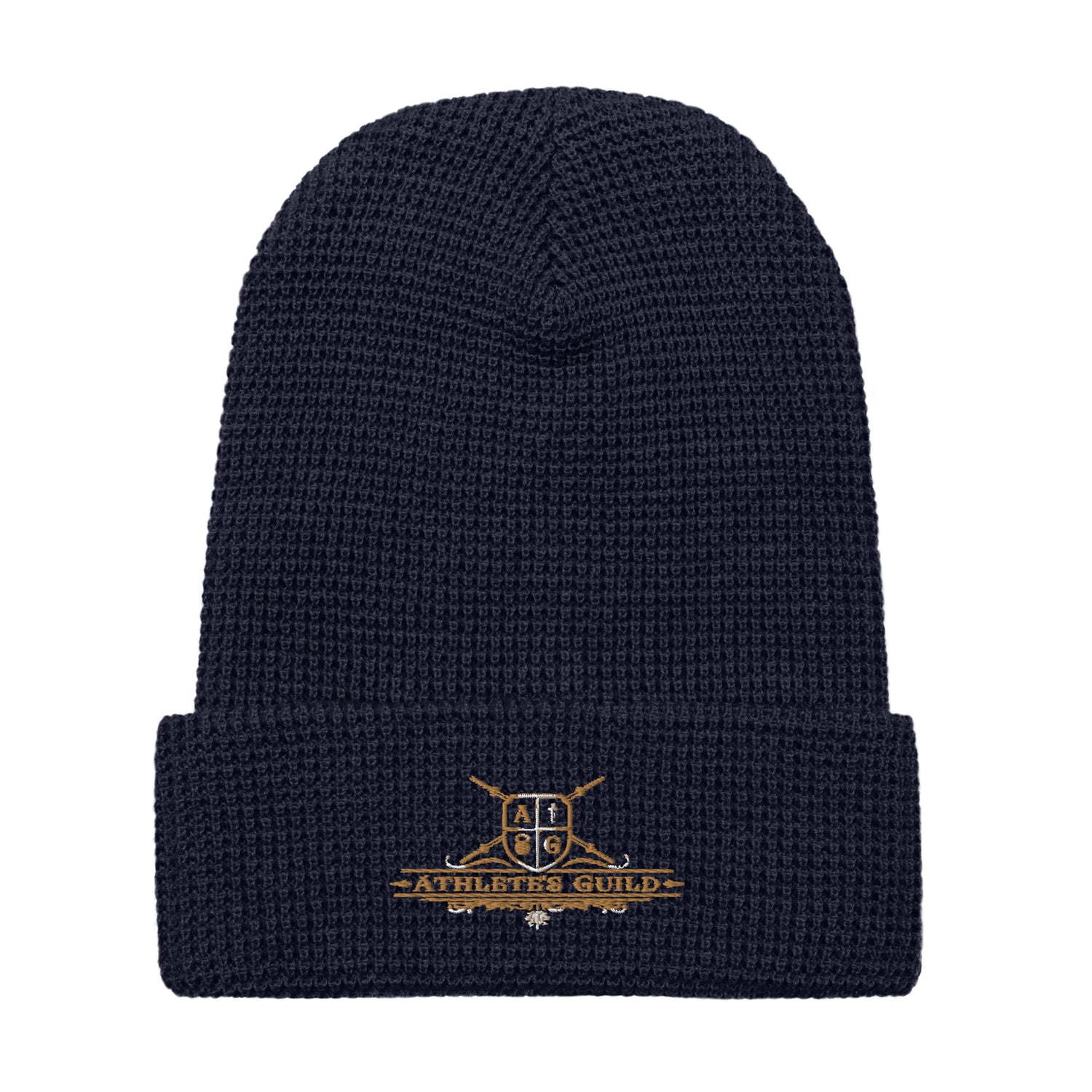 waffle beanie navy front