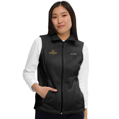 womens columbia fleece vest charcoal heather front