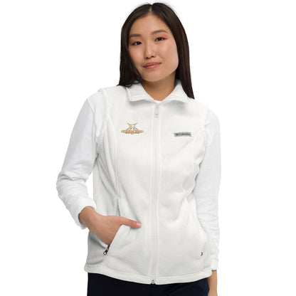 womens columbia fleece vest sea salt front