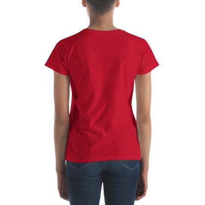 womens fashion fit t shirt red back