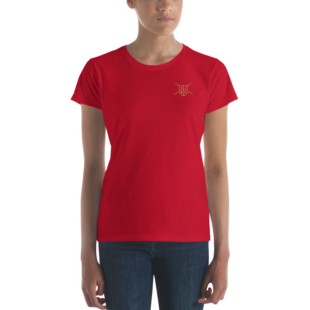 womens fashion fit t shirt red front